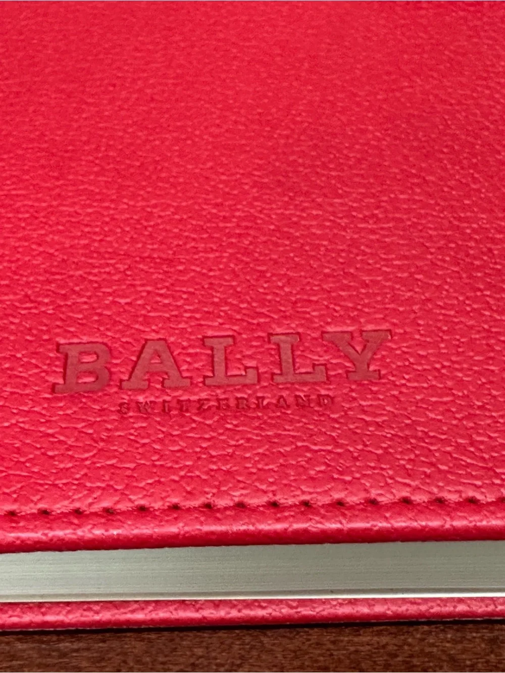 Bally Switzerland Red Leather Organizer Planner Datebook Notebook Snap Closure